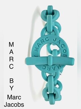 Marc By Marc Jacobs Aqua Lagoon Turnlock Silicone Stretch Bracelet